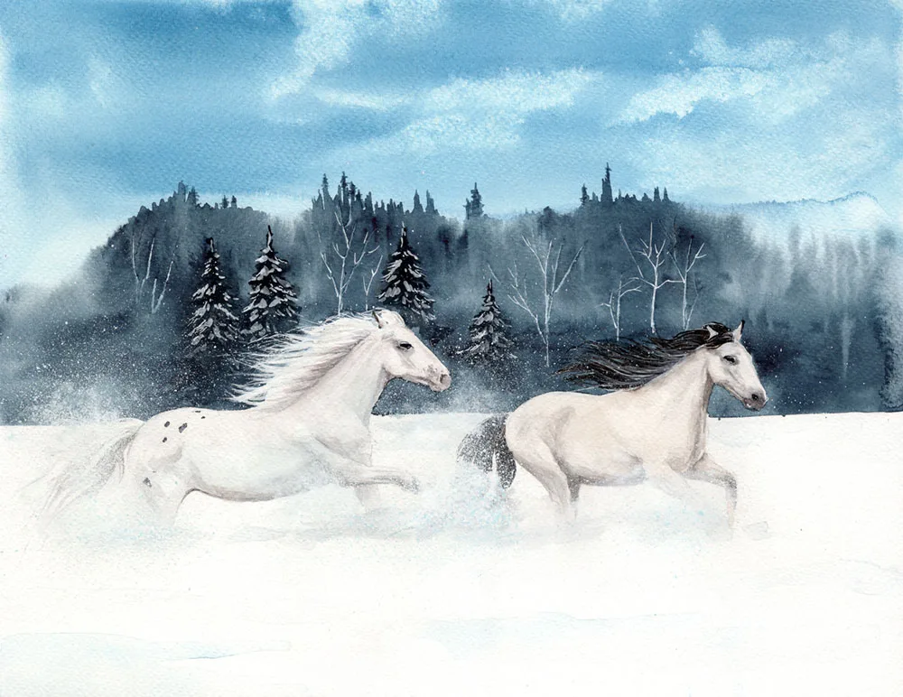Fototapeta “Akwarelowe konie” 1