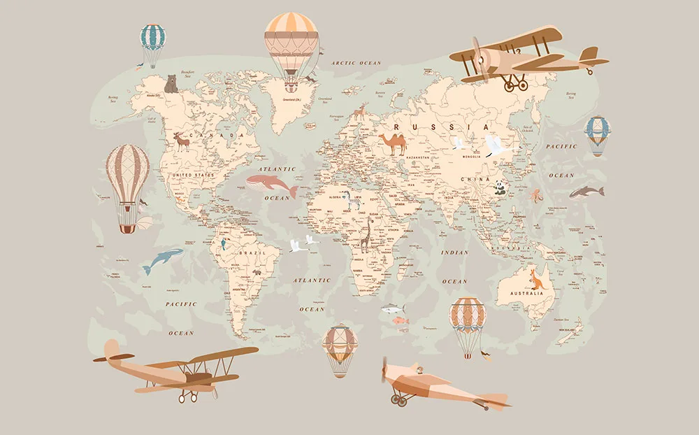 Fototapeta “Mapa z balonami” 1