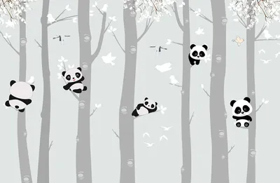 Fototapeta “Słodkie Pandy” — wzór z bliska