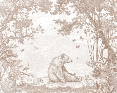 Fototapeta “Troskliwy miś” — wzór z bliska
