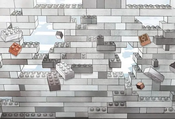 Blocks Mural — wzór z bliska
