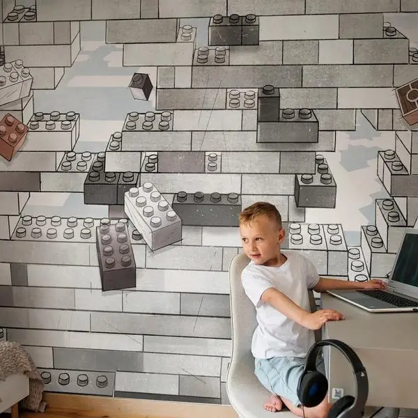 Blocks Mural Malumi — wizualizacja we wnętrzu