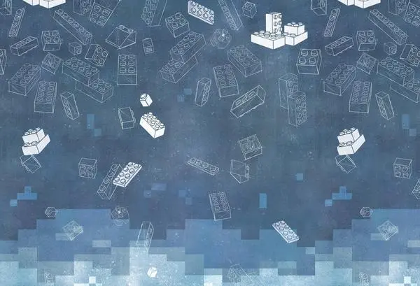 Blue Blocks — wzór z bliska