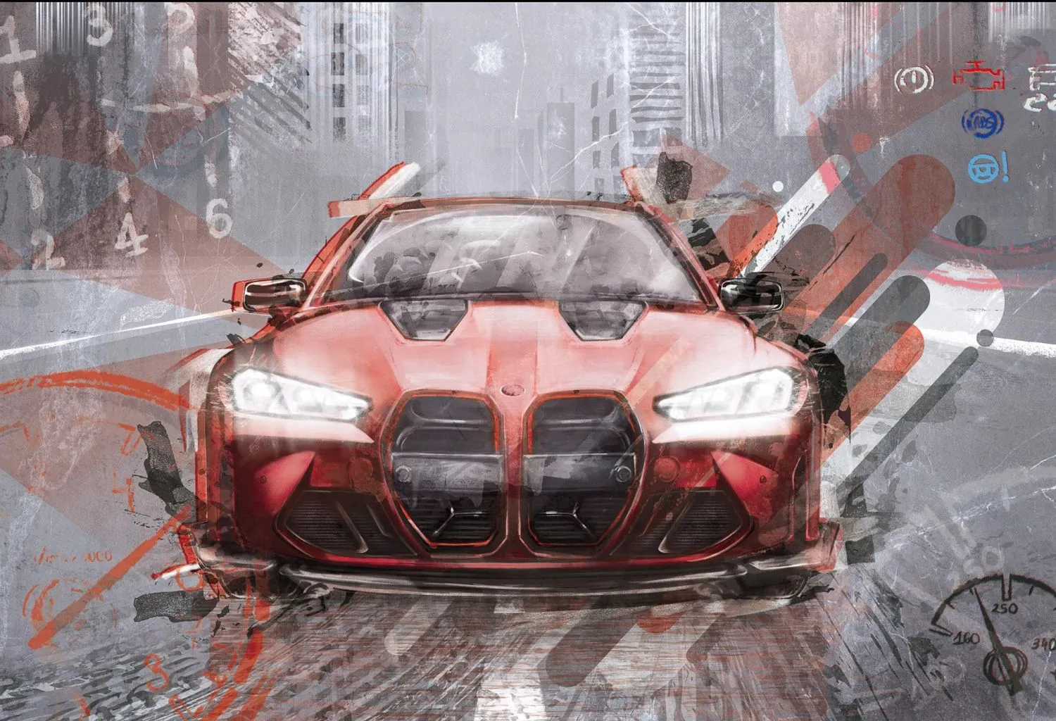 FAST CAR -red-  tapeta do pokoju nastolatka 3