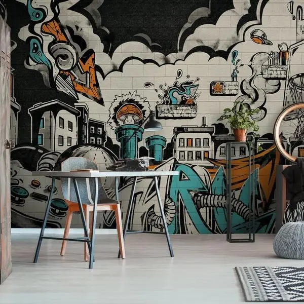 Graffiti Malumi — wizualizacja we wnętrzu