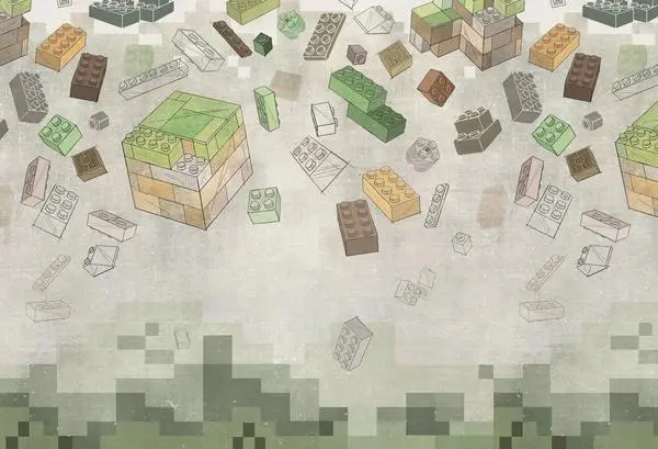 Green Blocks — wzór z bliska