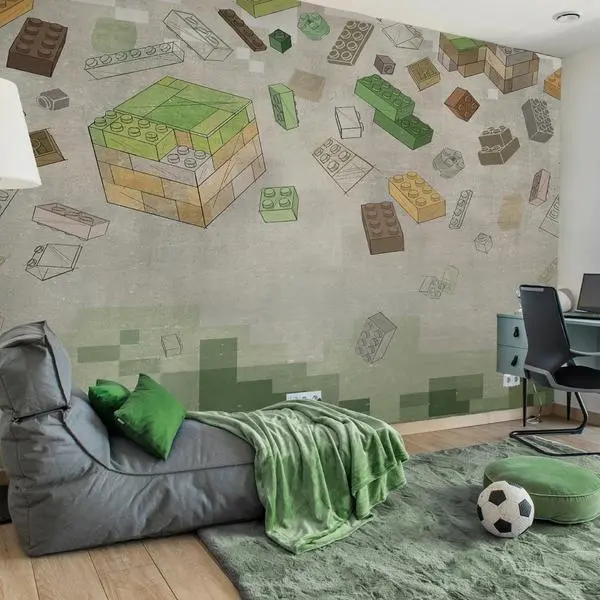 Green Blocks Malumi — wizualizacja we wnętrzu
