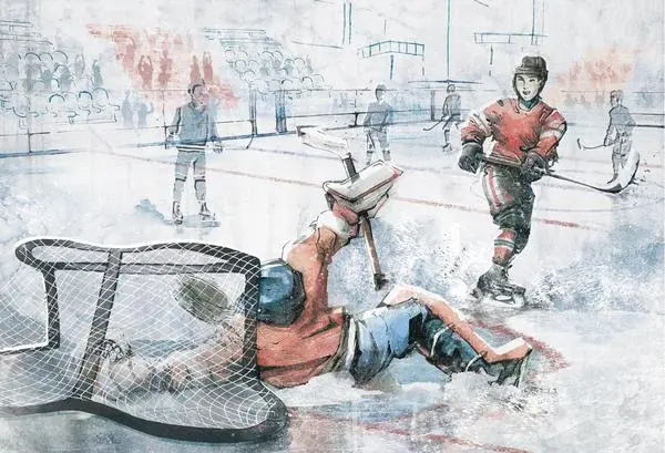 HOCKEY -blue — wzór z bliska
