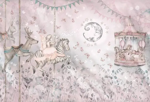 LUNA- bajkowa tapeta dla dziewczynki, tapeta Natalii Siwiec — wzór z bliska