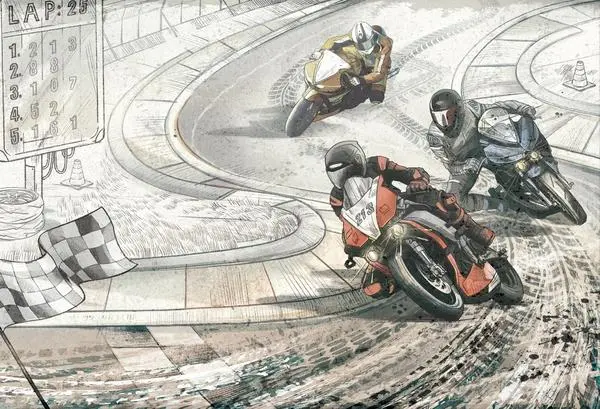 Moto Masters — wzór z bliska