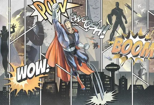 Superhero — wzór z bliska