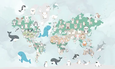 Animal World Light Blue — wzór z bliska
