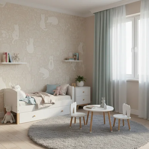 Happy Cats Beige — wizualizacja we wnętrzu