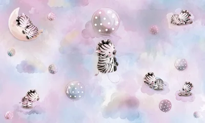 Zebra Sky Pink — wzór z bliska