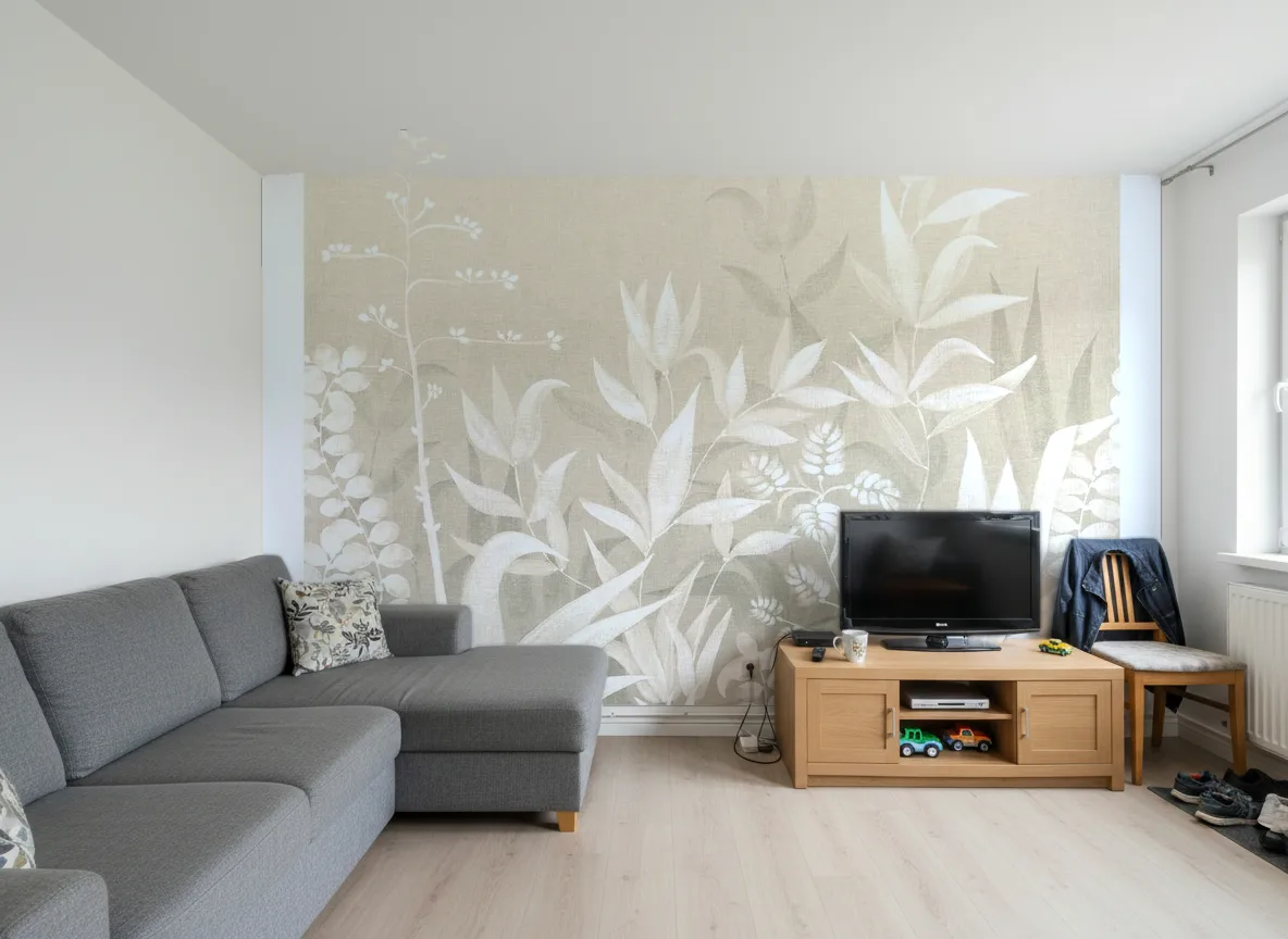 Saona — Salon w bloku — ściana za sofą