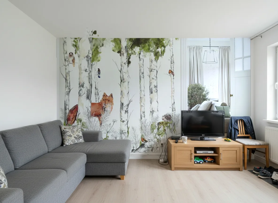 SYLVANIA Panoramas — Salon w bloku — ściana za sofą