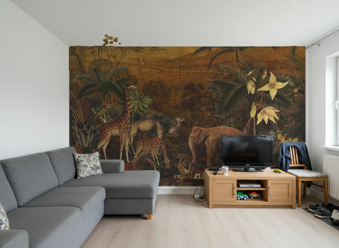 TANZANIA Panoramas — Salon w bloku — ściana za sofą
