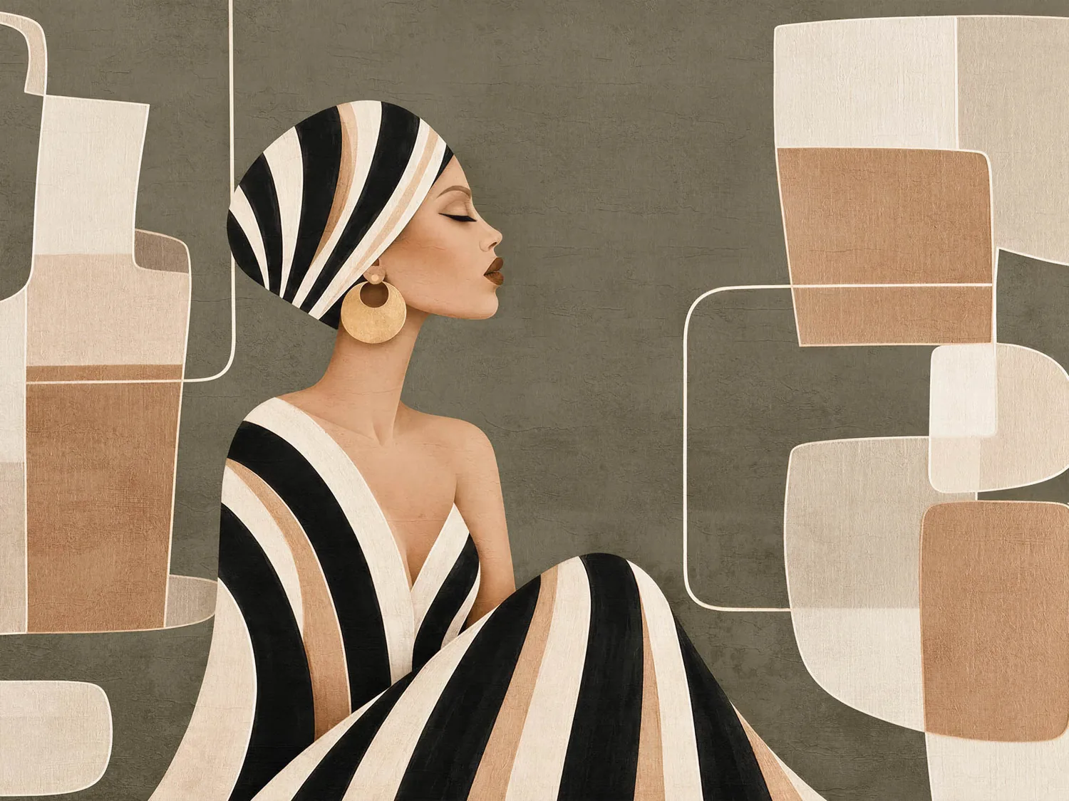 Sheba — Salon w bloku — ściana za sofą