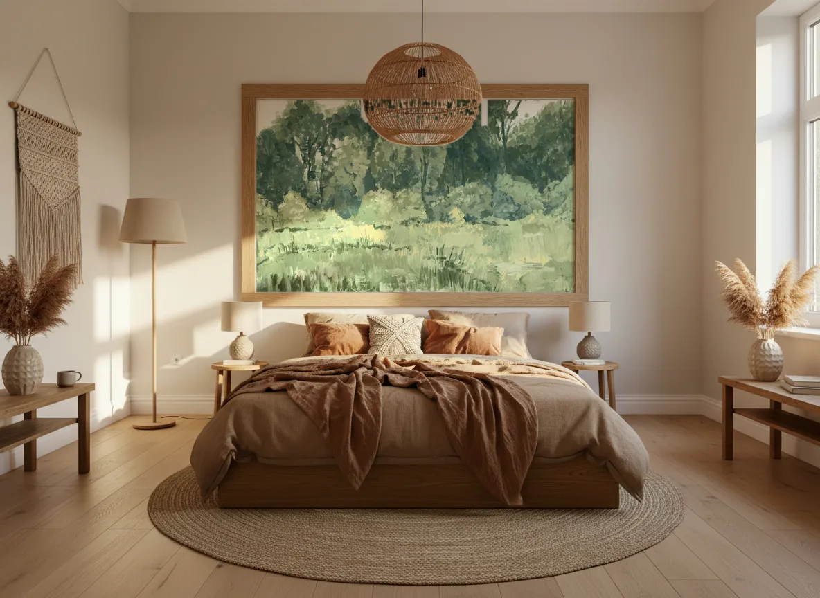 Colvert — Sypialnia boho — pole w dębowej ramie