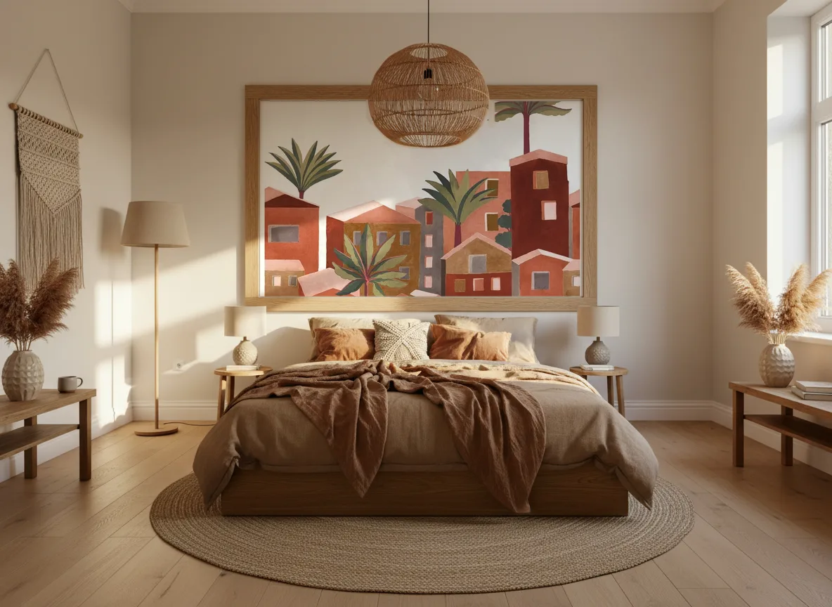 Vila Viela — Sypialnia boho — pole w dębowej ramie