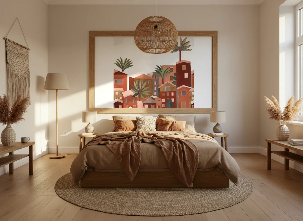 Vila Viela Int — Sypialnia boho — pole w dębowej ramie