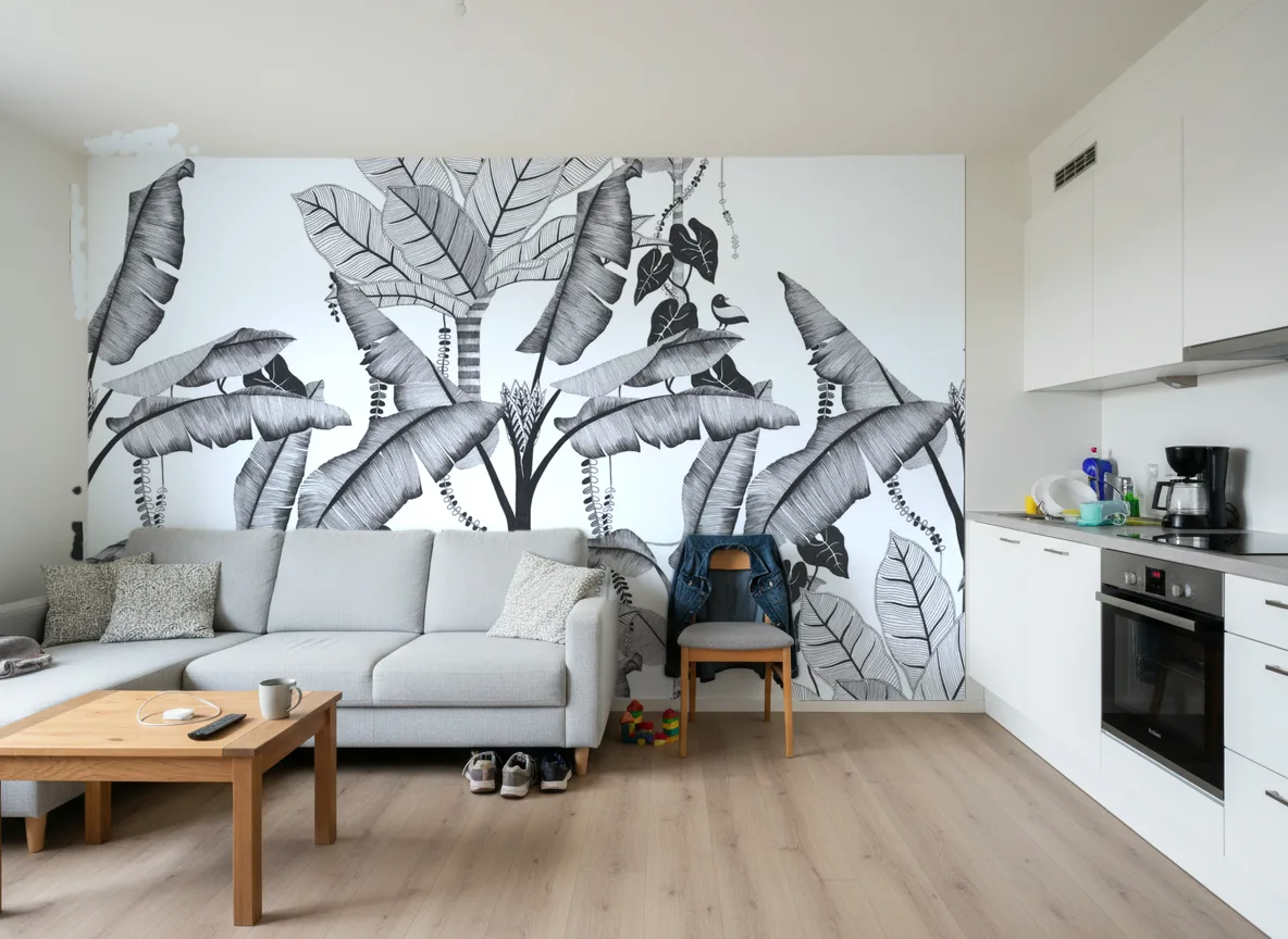 JANGALA Panoramas — Mieszkanie deweloperskie — ściana za sofą