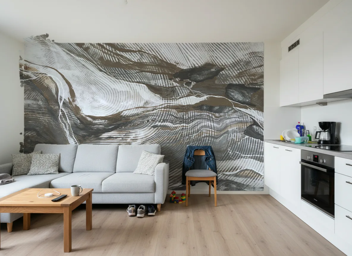 Wave Lines — Mieszkanie deweloperskie — ściana za sofą