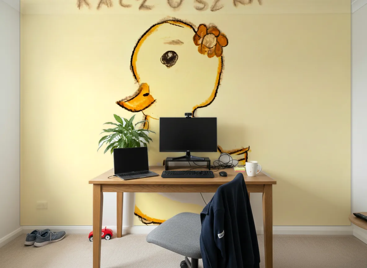 Kaczuszka — Domowe biuro — tło do wideorozmów