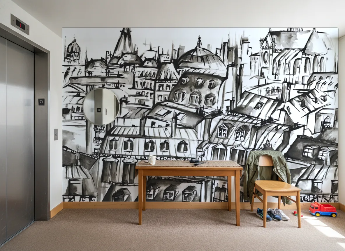 GRANDS BOULEVARDS Panoramas — Hol przy windzie w apartamentowcu