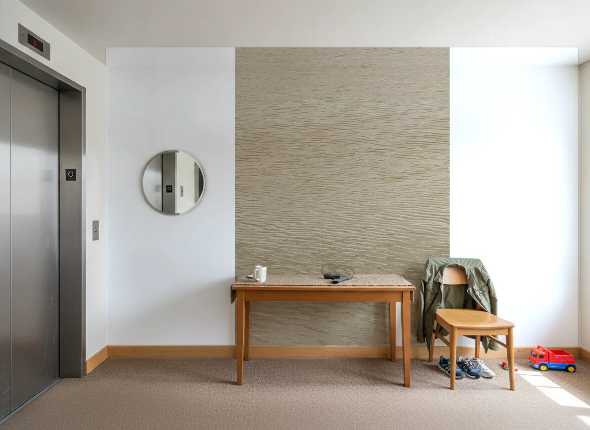 Hamana — Hol przy windzie w apartamentowcu