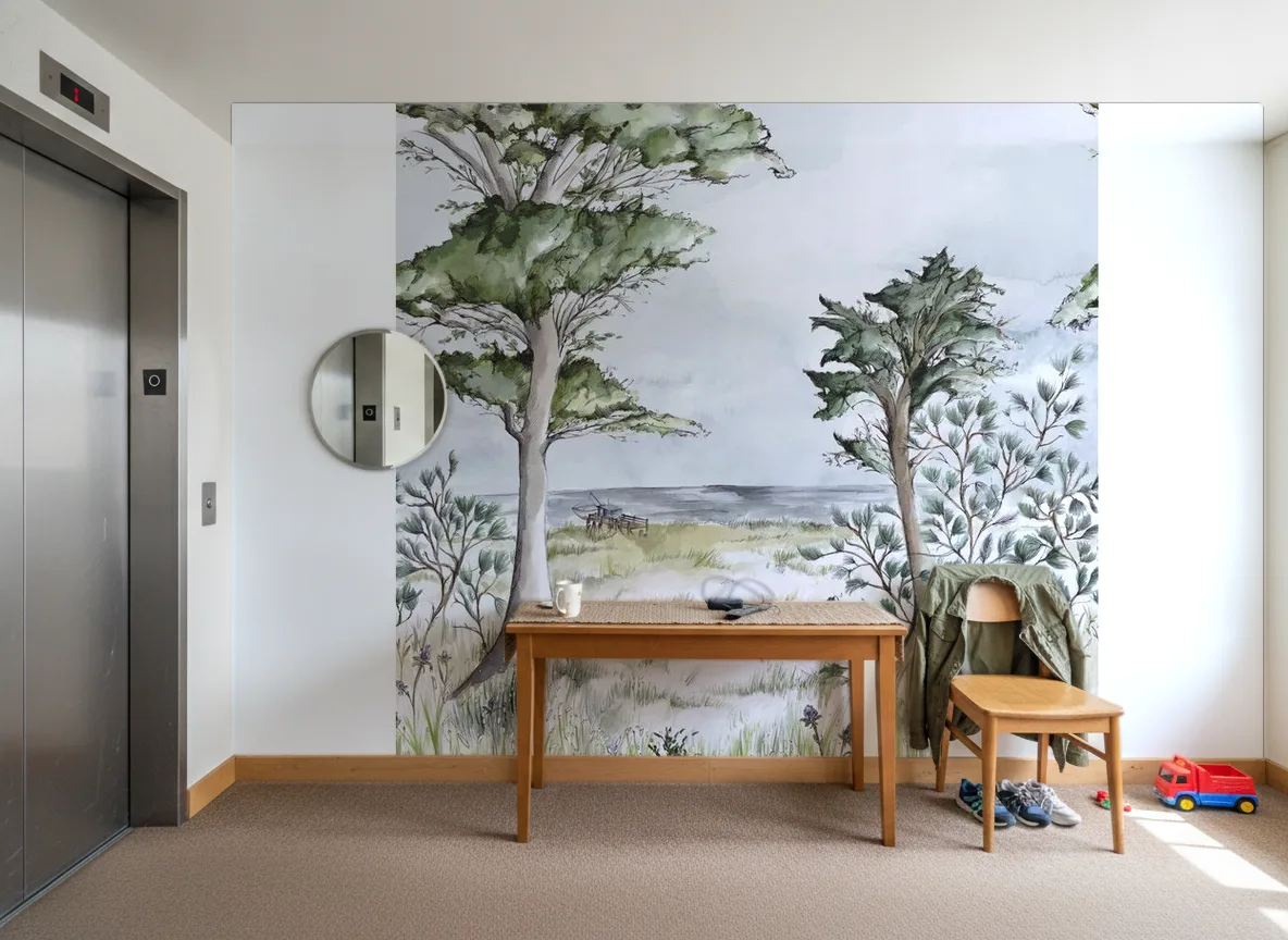 Pornic Int — Hol przy windzie w apartamentowcu