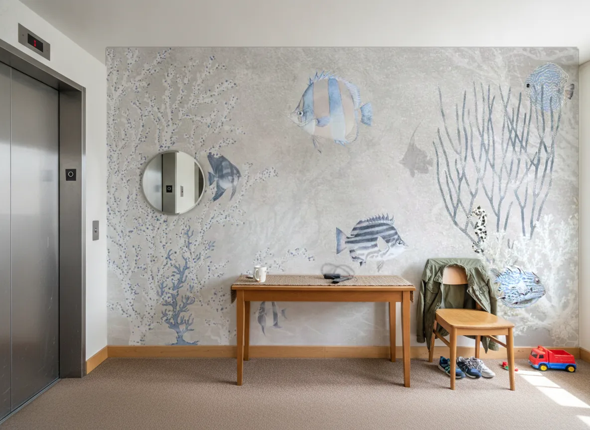 Nerissa — Hol przy windzie w apartamentowcu