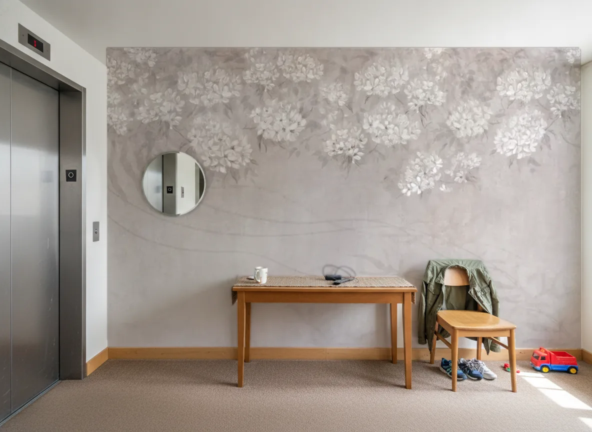 Ortensia — Hol przy windzie w apartamentowcu