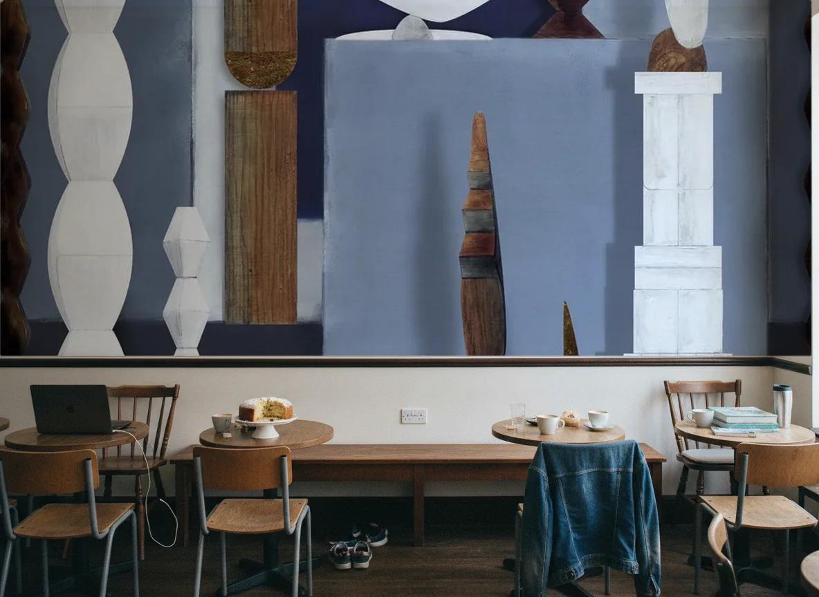 L'atelier De Brancusi — Kawiarnia osiedlowa — ściana nad ławą