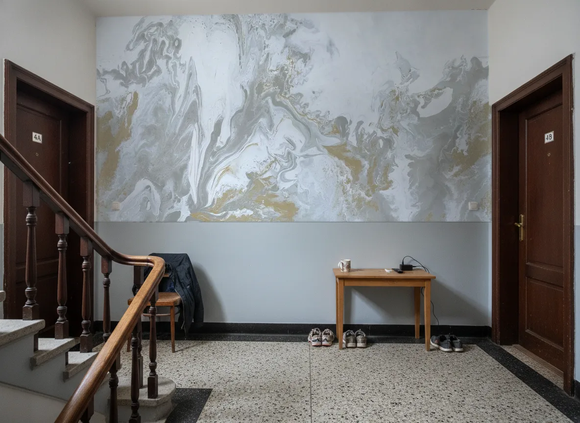 Calacatta — Klatka schodowa w kamienicy — podest