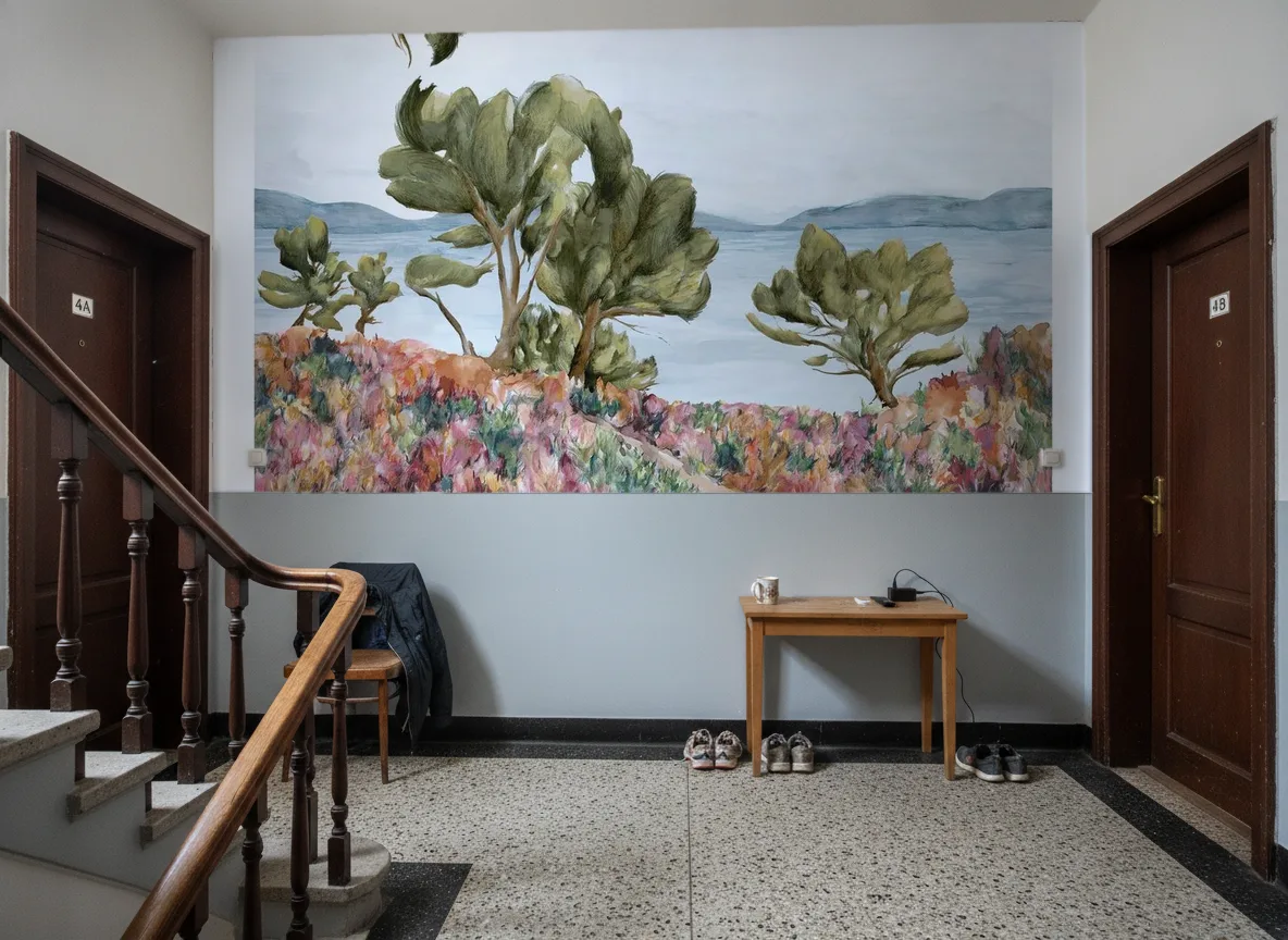 Cap Frehel Int — Klatka schodowa w kamienicy — podest