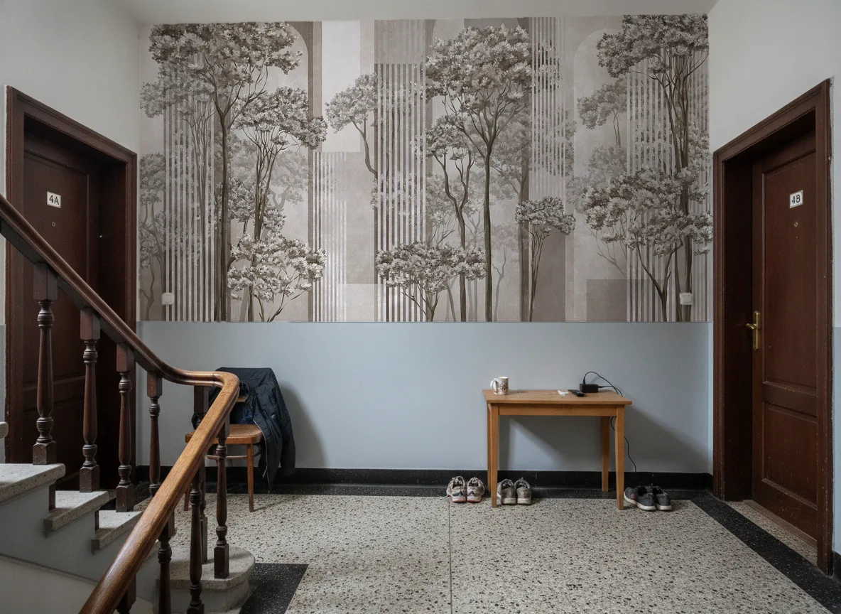 Woodline — Klatka schodowa w kamienicy — podest
