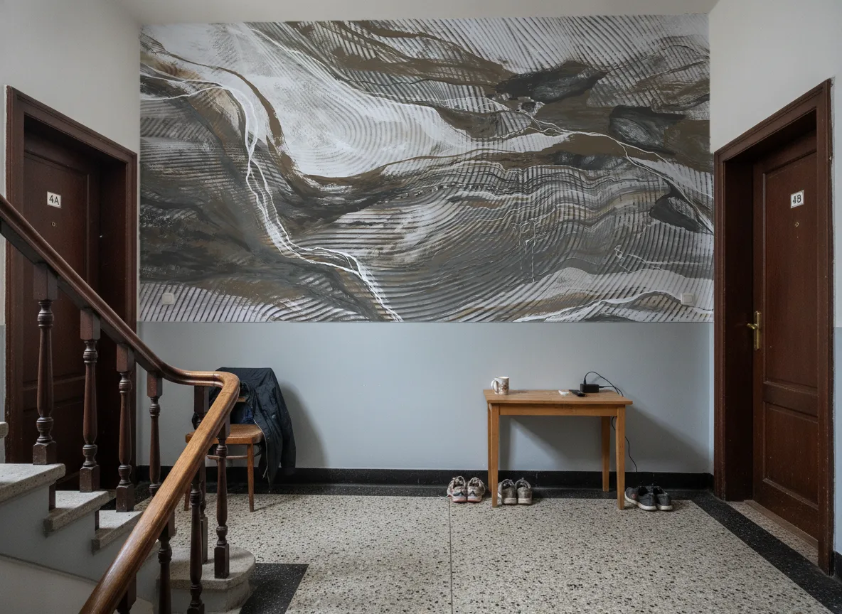 Wave Lines — Klatka schodowa w kamienicy — podest