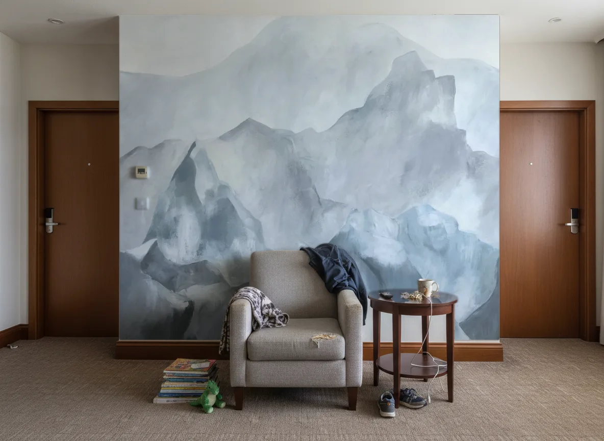 EVEREST Panoramas — Korytarz hotelowy — ściana między drzwiami