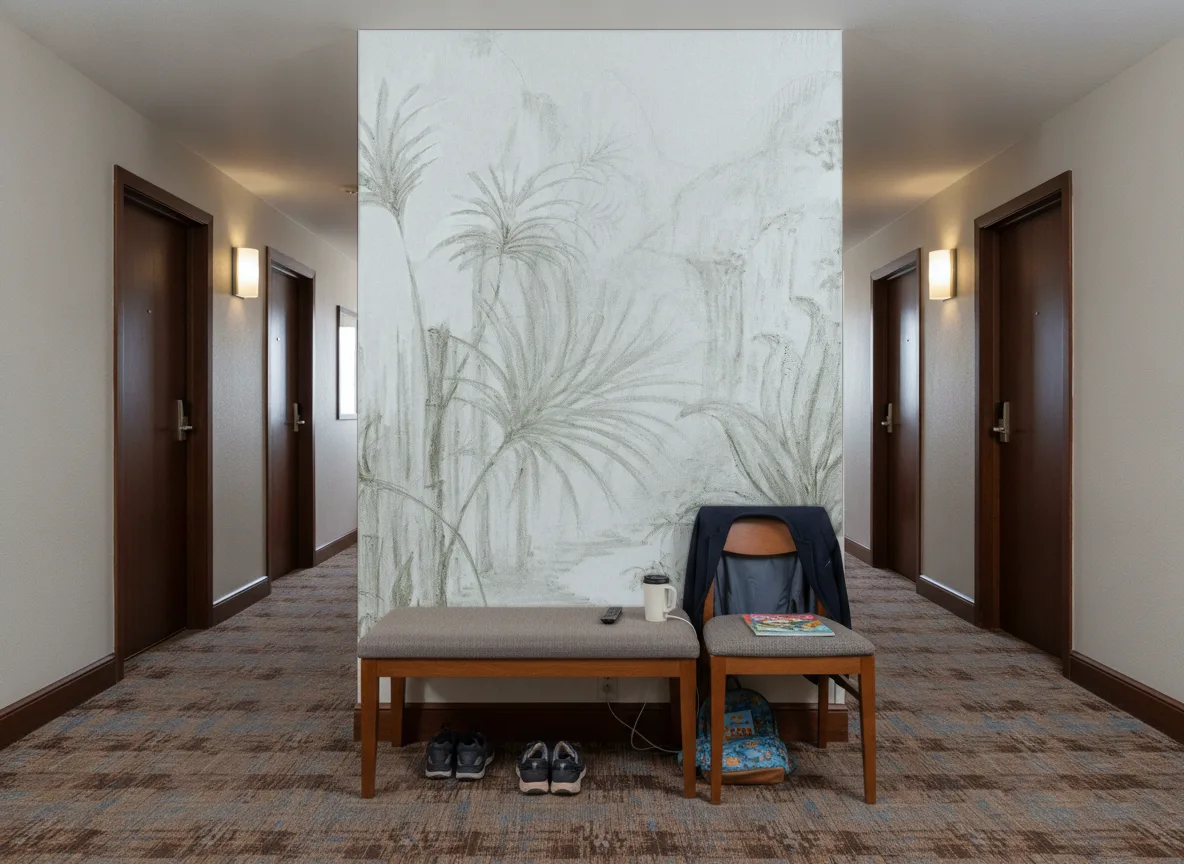 Arille — Korytarz hotelowy — ściana na końcu