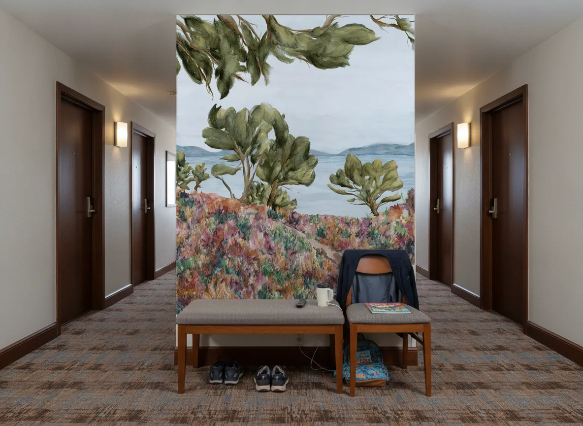 Cap Frehel Int — Korytarz hotelowy — ściana na końcu