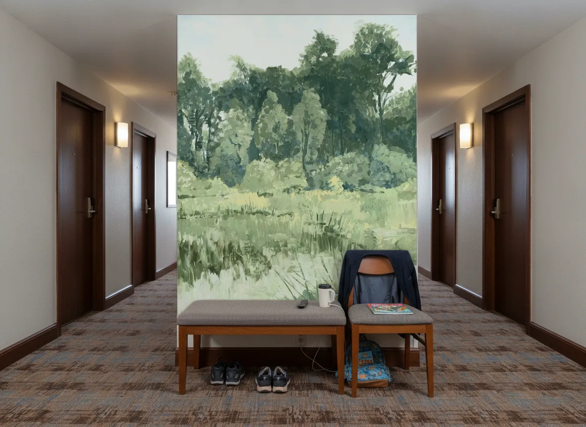 Colvert — Korytarz hotelowy — ściana na końcu