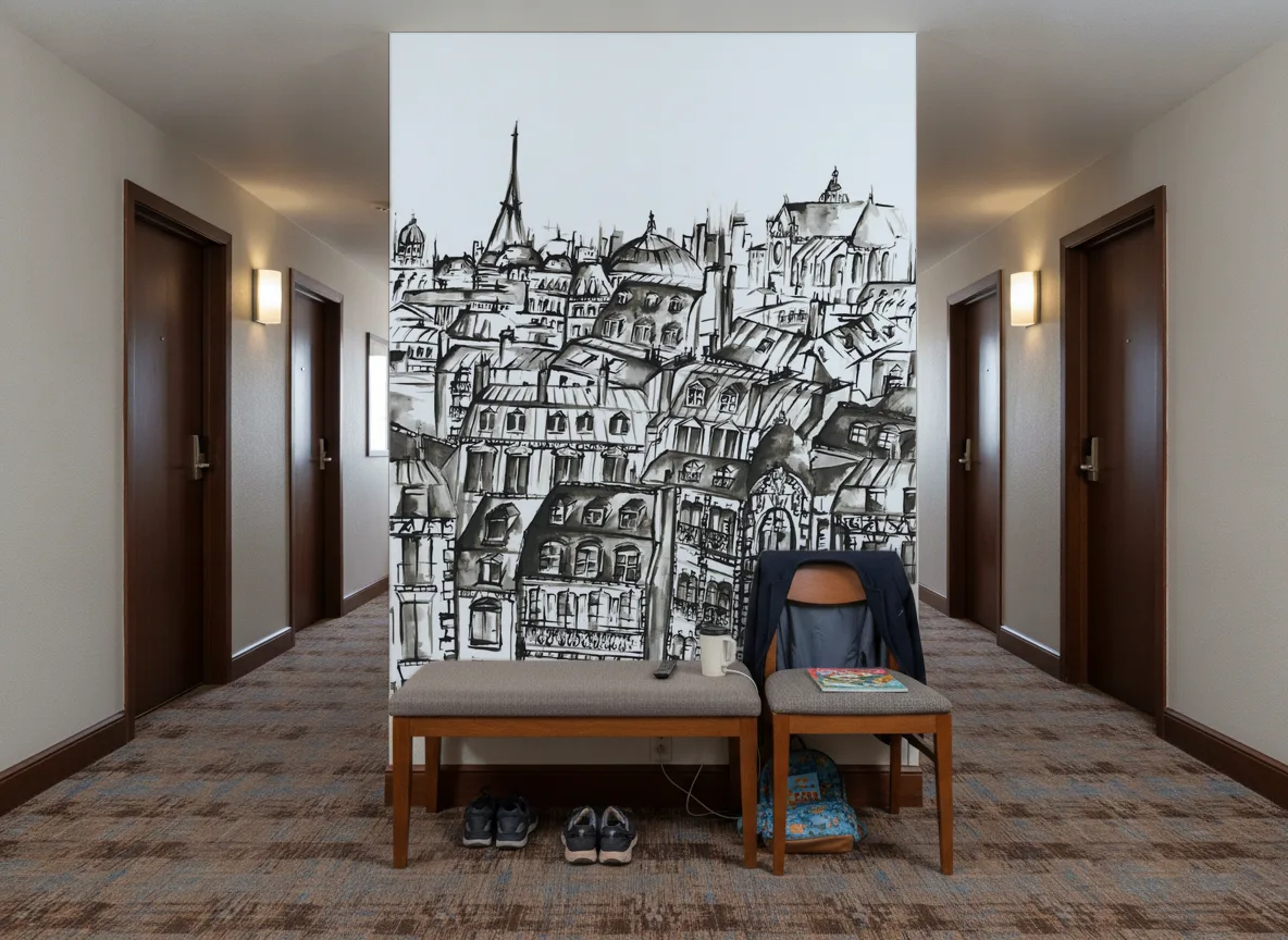 GRANDS BOULEVARDS Panoramas — Korytarz hotelowy — ściana na końcu
