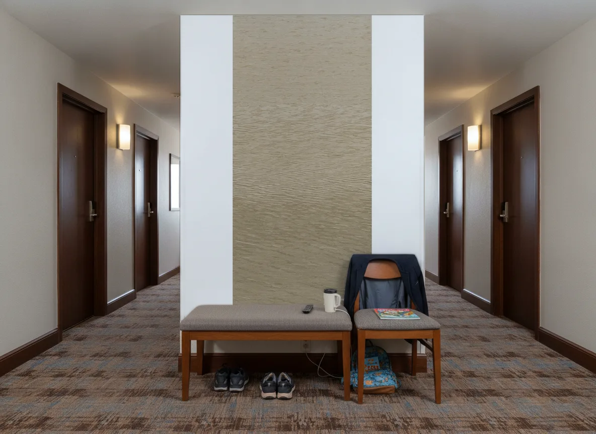 Hamana — Korytarz hotelowy — ściana na końcu