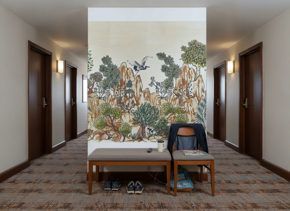 Hang Mua — Korytarz hotelowy — ściana na końcu