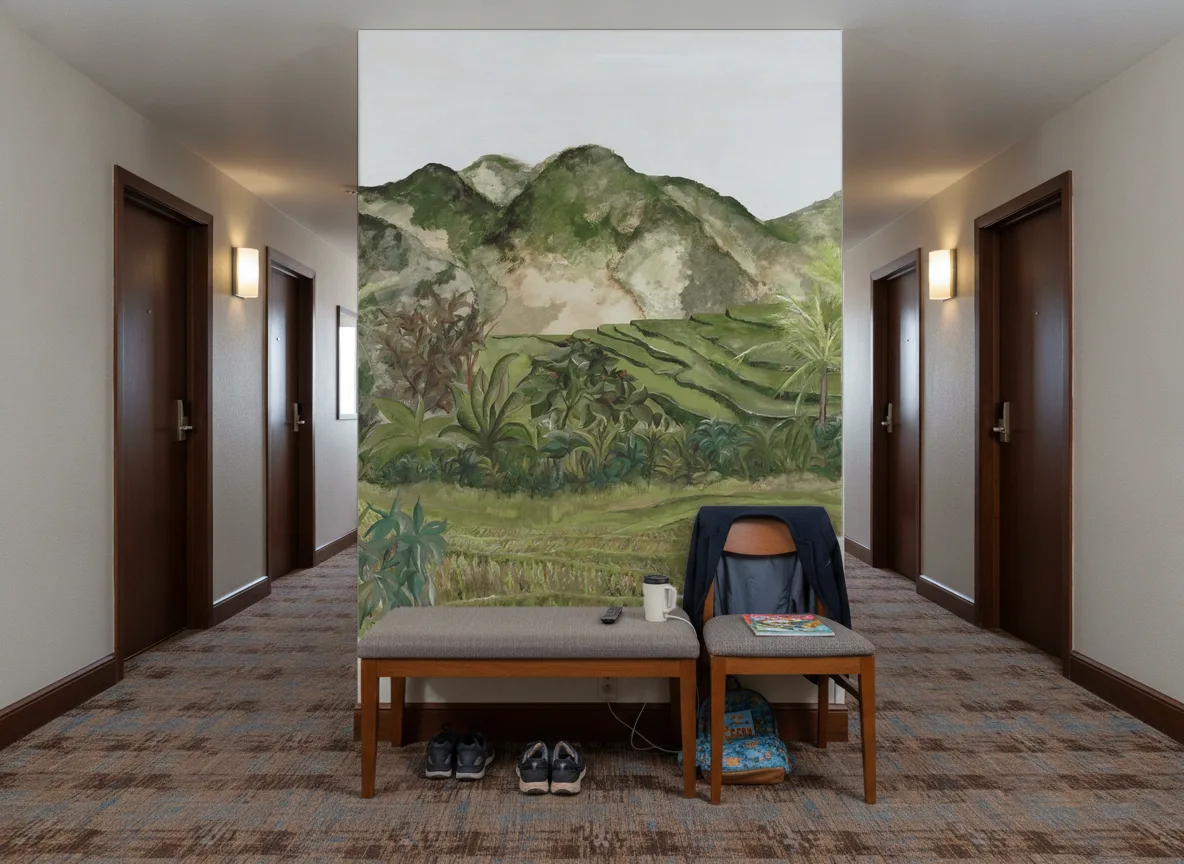 Hapao — Korytarz hotelowy — ściana na końcu