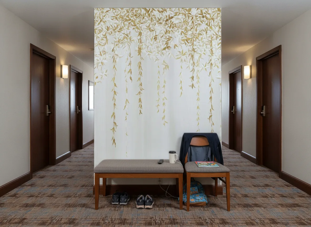 Hedera — Korytarz hotelowy — ściana na końcu