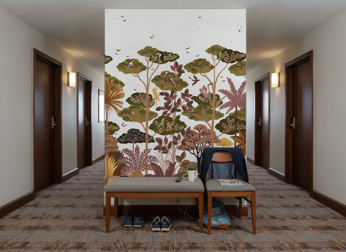Kandy — Korytarz hotelowy — ściana na końcu