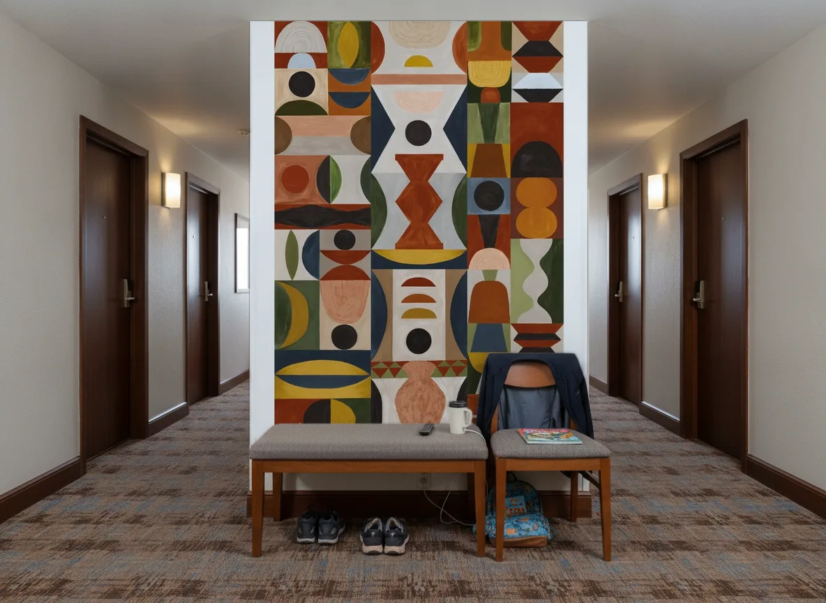 L'Atelier — Korytarz hotelowy — ściana na końcu