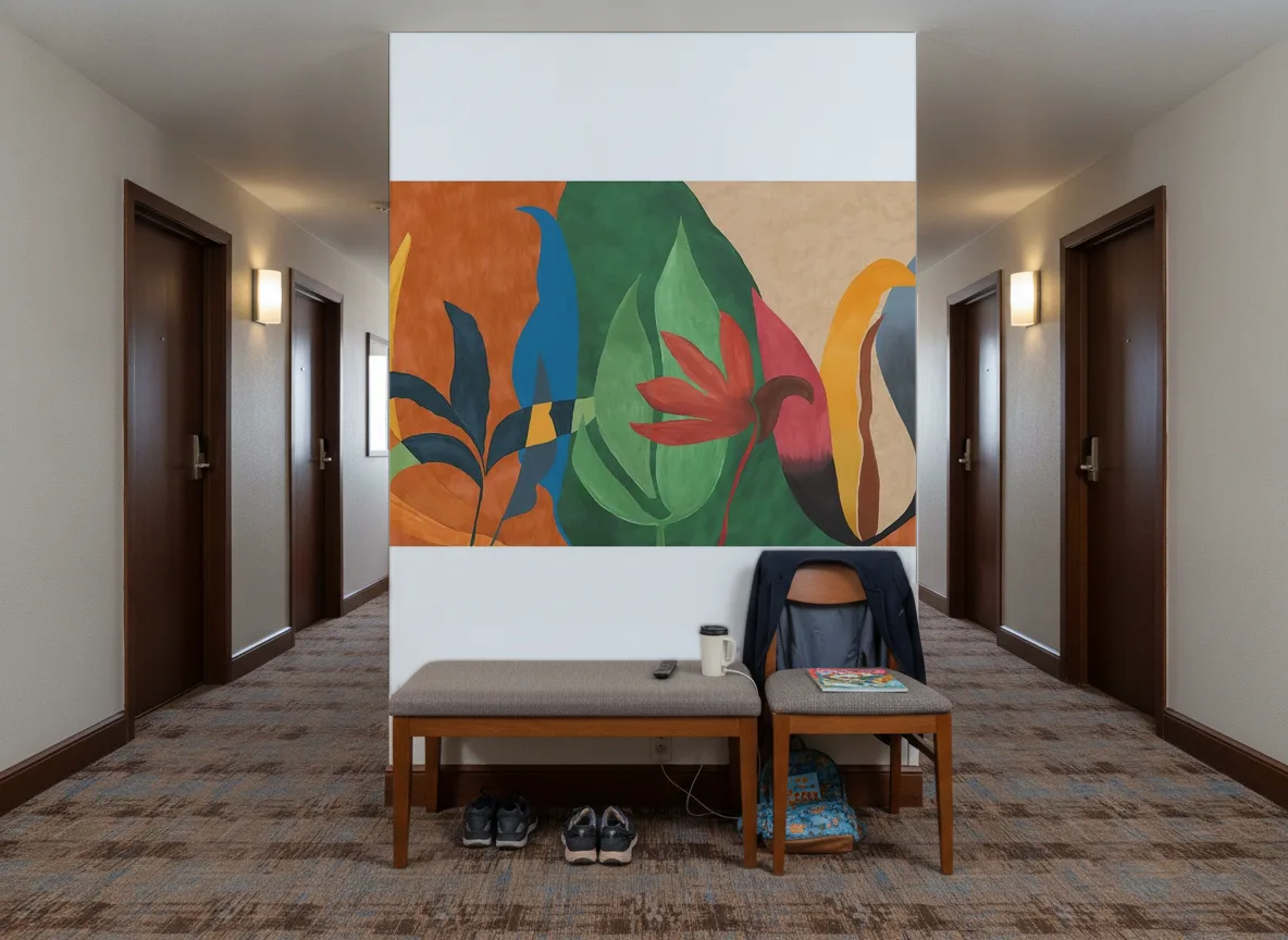 Nahua — Korytarz hotelowy — ściana na końcu